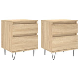 Bedside Cabinets 2 pcs Sonoma Oak 40x35x50 cm Engineered Wood 830675