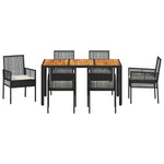 Garden Dining Set 7 pcs Black Poly rattan 3334904