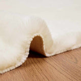 Anti-Slip Faux Rabbit Fur Rug OLITE White 240 x 240 cm 42021622