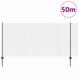 Welded Wire Fence with Post 50 x 1.2 m PVC-Coated Steel 3336636
