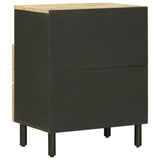 Bedside Table Brown and Black 50 x 33 x 60 cm Solid Mango Wood 4018854