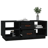 Coffee Table Black 100x50x41 cm Solid Wood Pine 818274