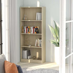 ZNTS 4-Tier Book Cabinet Sonoma Oak 60x24x142 cm Engineered Wood 800876