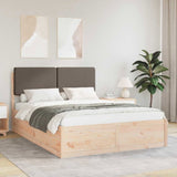 Bed Frame with Upholstered Headboard Taupe 150 x 200 cm 3398157