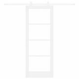 Sliding Door ORKDAL White 78 x 202 cm Solid Pine Wood and Glass 3332076
