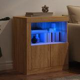 Sideboard with LED Lights Sonoma Oak 60.5x37x67 cm 836618