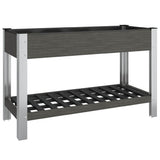 Garden Raised Bed with Shelf Grey 120x50x75 cm WPC 362570