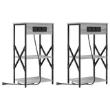 Bedside Cabinet with Shelf 2 pcs Grey Sonoma 41 x 31 x 76 cm 859532
