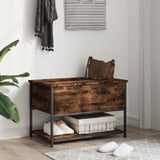 Storage Bench Smoked Oak 70x42.5x47 cm Engineered Wood 839020