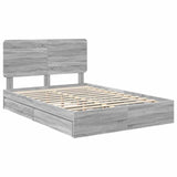 Storage Bed Grey Sonoma 150 x 200 cm Engineered Wood 3412677
