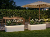 Garden Planter with LED 2 pcs White 30 x 80 x 30 cm Steel 8008101