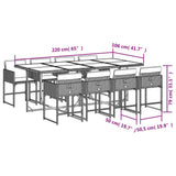 Garden Dining Set Black 3211278
