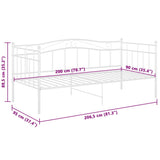 Sofa Bed Frame without Mattress White Metal 90x200 cm 324780