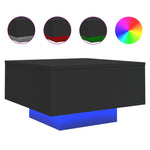 ZNTS Coffee Table with LED Lights Black 55x55x31 cm 836575