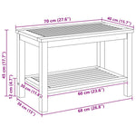 Coffee Table Brown 70 x 40 x 45 cm Solid acacia wood 4108103