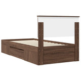 Bed Frame with Headboard Brown Oak 80 x 200 cm Engineered Wood 3408815