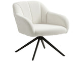 360 Degree Swivel Accent Chair, Teddy Fleece Fabric Armchair, Upholstered Tufted Vanity Chair with T3398P377852