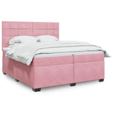 Box Spring Bed with Mattress Pink 200x200 cm Velvet 3291007