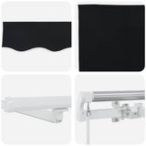 Retractable Awning Black 300 x 250 cm Fabric and Steel 3330034
