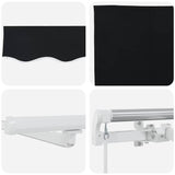 Retractable Awning with Manual Black 400 x 300 cm Fabric 3330592