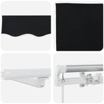 Retractable Awning with Manual Black 400 x 350 cm Fabric 3330776