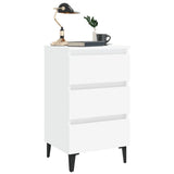 Bed Cabinet with Metal Legs White 40x35x69 cm 805905
