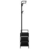 Coat Rack with Shelf Black Oak 95 x 34 x 184 cm Engineered wood 879959