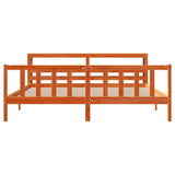 Bed Frame with Headboard without Mattress Wax Brown 200x200 cm 3305783