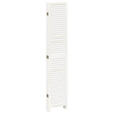 Room Divider 6 Panels White Solid Wood Paulownia 358843
