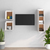 TV Cabinets 3 pcs White Solid Wood Pine 3100165