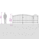 Garden Gate with Lock Woerden Grey 150 x 400 cm Steel 42008909