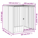 Dog House with Roof Black 110x103x109 cm Galvanised Steel 172347