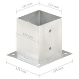 Post Anchors 4 pcs Galvanised Metal 121 mm 145451