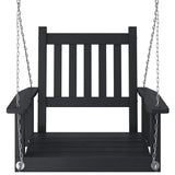 Garden Swing Chair with Metal Chains Black Solid Wood Fir 4008976