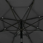 3-Tier Garden Parasol with Aluminium Pole Anthracite 3.5 m 313878
