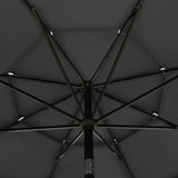 3-Tier Garden Parasol with Aluminium Pole Anthracite 3.5 m 313878