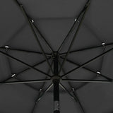3-Tier Garden Parasol with Aluminium Pole Anthracite 3.5 m 313878