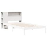 Headboard with Storage White 90 cm Solid Wood Pine 855643