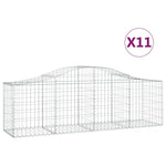 Arched Gabion Baskets 11 pcs 200x50x60/80 cm Galvanised Iron 3145607