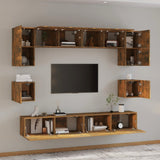 8 Piece TV Cabinet Set Smoked Oak Engineered Wood 3114419