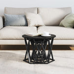 ZNTS Nesting Side Tables 3 pcs Black Oak Engineered Wood 868255