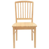 Dining Chairs 2 pcs Natural 50 x 52.5 x 91 cm Solid Rubber Wood 42020450