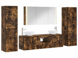 Bathroom Furniture Set 6 pcs Smoked Oak 3407219