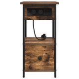 Bedside Cabinet Smoked Oak 60 x 30 x 61 cm Engineered Wood 859597