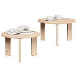 Coffee Table 2 pcs Natural Solid Pine wood 873559