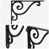 Wall Shelf Brackets 12 pcs Black 12 x 14 x 3 cm Steel 42038866