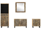 4 Piece Bathroom Furniture Set Solid Wood Mango 3206315
