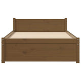 Bed Frame without Mattress Honey Brown Solid Wood 75x190 cm Small Single 815007