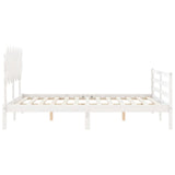Bed Frame without Mattress White 140x200 cm Solid Wood 3195287