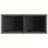 Garden Planter with 2 Pots Grey 72x30x32 cm Poly Rattan 366424